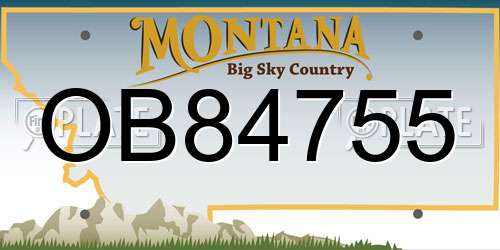 OB84755 Montana License Plate