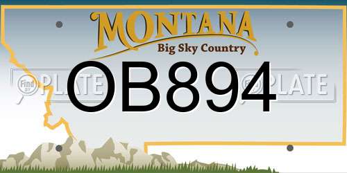 OB894 Montana License Plate