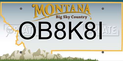 OB8K8I Montana License Plate