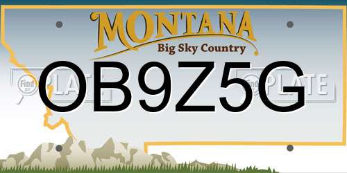 OB9Z5G Montana License Plate