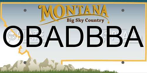 OBADBBA Montana License Plate