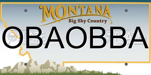 OBAOBBA Montana License Plate