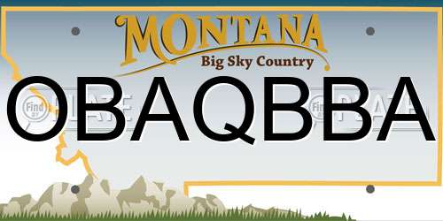 OBAQBBA Montana License Plate