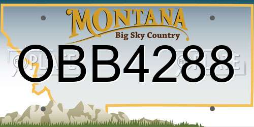 OBB4288 Montana License Plate