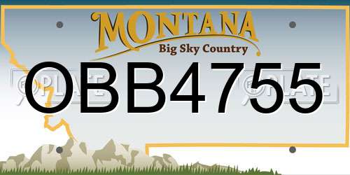 OBB4755 Montana License Plate