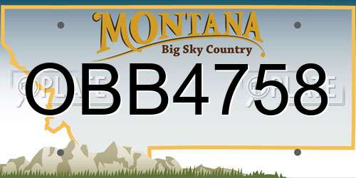 OBB4758 Montana License Plate