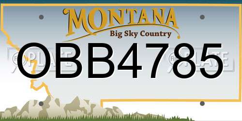 OBB4785 Montana License Plate