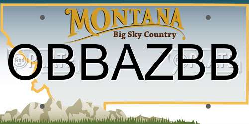 OBBAZBB Montana License Plate