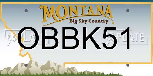 OBBK51 Montana License Plate