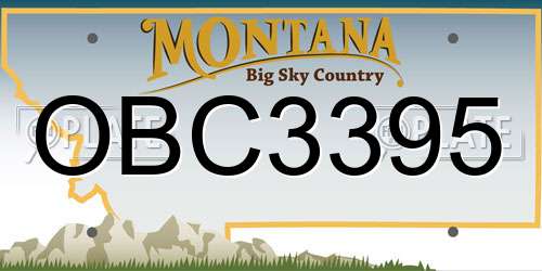 OBC3395 Montana License Plate