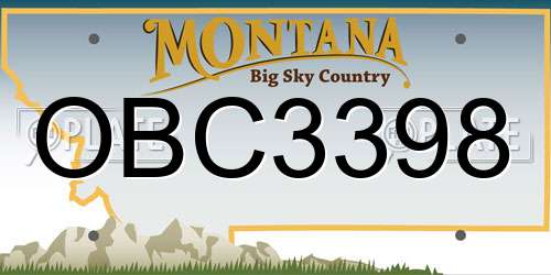 OBC3398 Montana License Plate