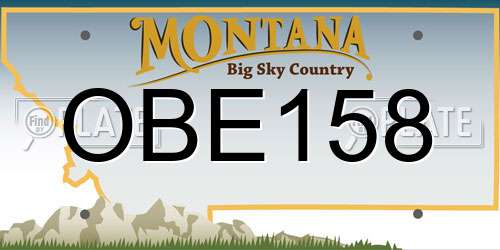 OBE158 Montana License Plate