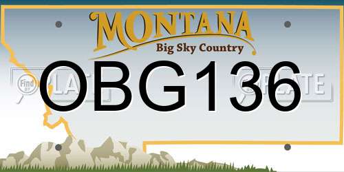 OBG136 Montana License Plate
