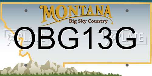 OBG13G Montana License Plate