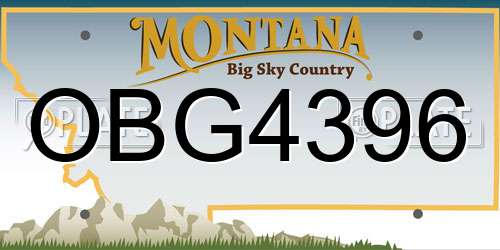 OBG4396 Montana License Plate