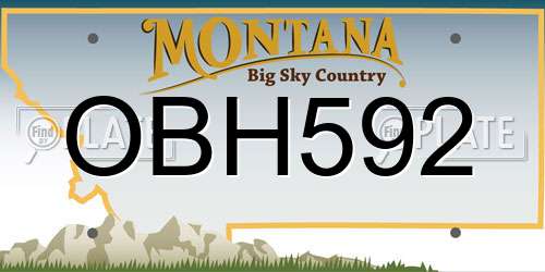 OBH592 Montana License Plate