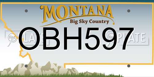 OBH597 Montana License Plate