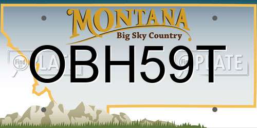 OBH59T Montana License Plate