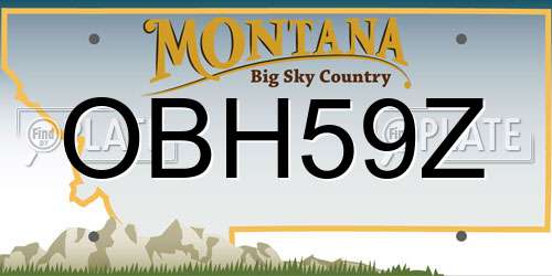OBH59Z Montana License Plate