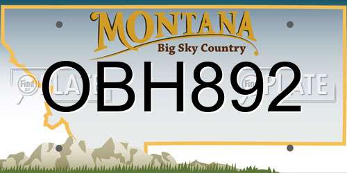 OBH892 Montana License Plate