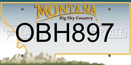 OBH897 Montana License Plate