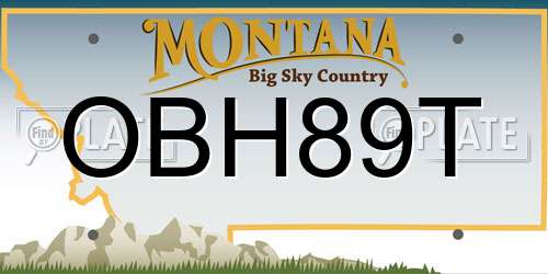 OBH89T Montana License Plate
