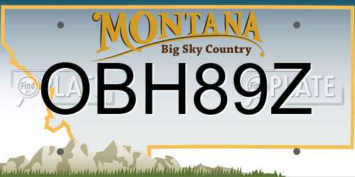 OBH89Z Montana License Plate