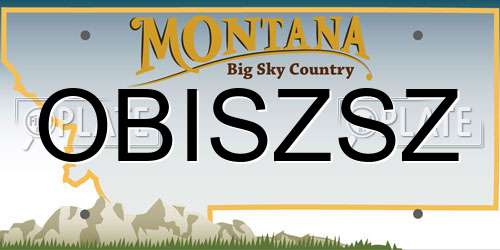 OBISZSZ Montana License Plate