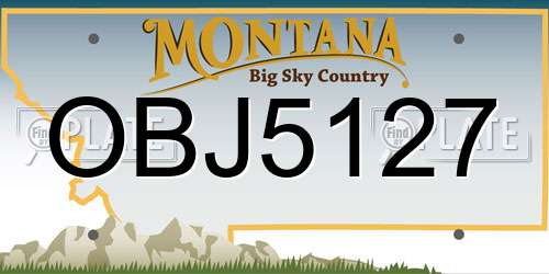 OBJ5127 Montana License Plate
