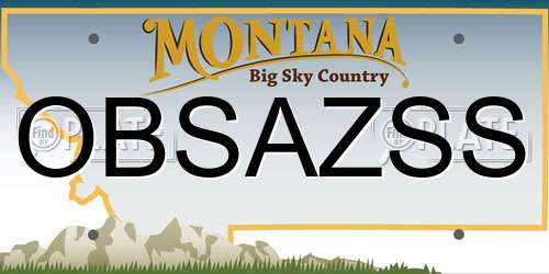 OBSAZSS Montana License Plate