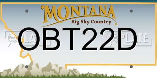 OBT22D Montana License Plate