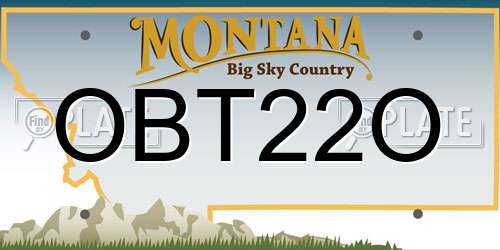 OBT22O Montana License Plate
