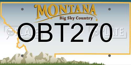 OBT270 Montana License Plate