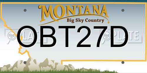 OBT27D Montana License Plate