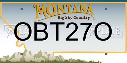 OBT27O Montana License Plate
