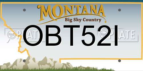 OBT52I Montana License Plate