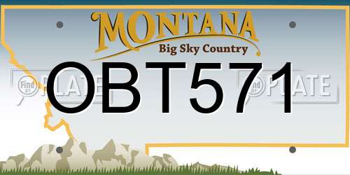 OBT571 Montana License Plate
