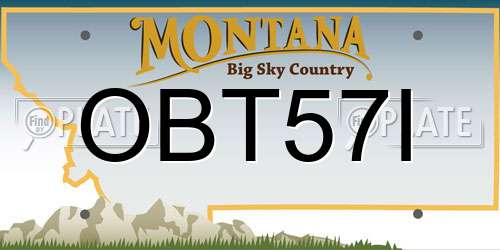 OBT57I Montana License Plate