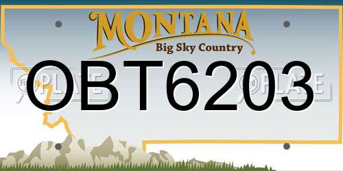 OBT6203 Montana License Plate