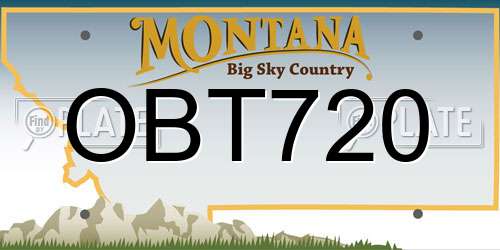 OBT720 Montana License Plate