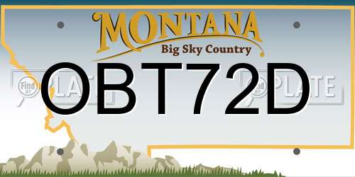 OBT72D Montana License Plate