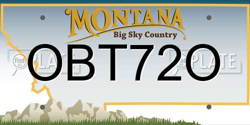 OBT72O Montana License Plate
