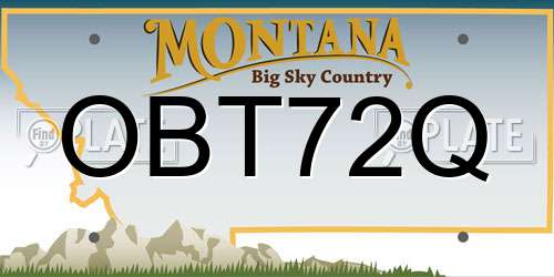 OBT72Q Montana License Plate
