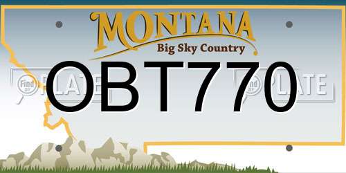 OBT770 Montana License Plate