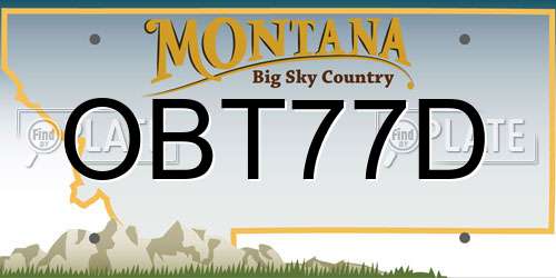 OBT77D Montana License Plate