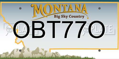 OBT77O Montana License Plate
