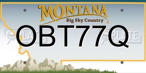 OBT77Q Montana License Plate