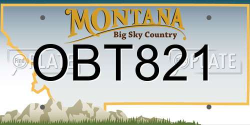 OBT821 Montana License Plate