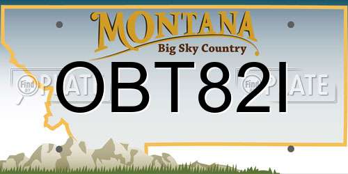 OBT82I Montana License Plate