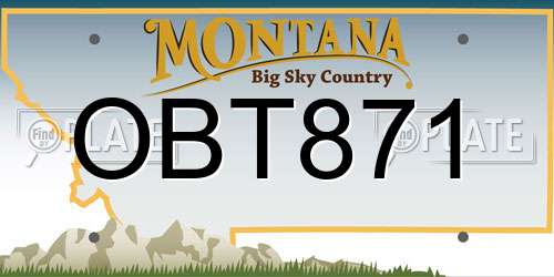 OBT871 Montana License Plate